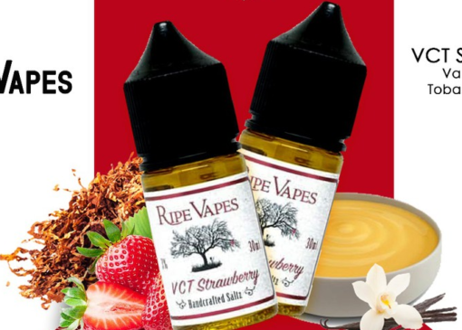 RIPEVAPES VCT STRAWBERRY SALT NIC. E-LIQUID IN EGYPT - رايب فيبس في تي سي بريميم سولت نيكوتين فيب ليكويد