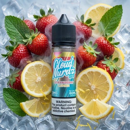 Cloud Nurdz Vape Juice Iced Sour Watermelon Strawberry