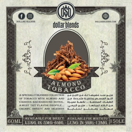 DOLLAR BLENDS ALMOND TOBACCO MTL E-LIQUID