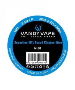 VANDY VAPE NI80 SUPERFINE MTL FUSED CLAPTON 30GA*2(=)+38GA SPOOL