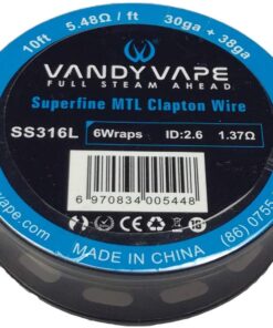 VANDY VAPE SS316L Superfine MTL Clapton SPOOL 30ga+38ga 10FT