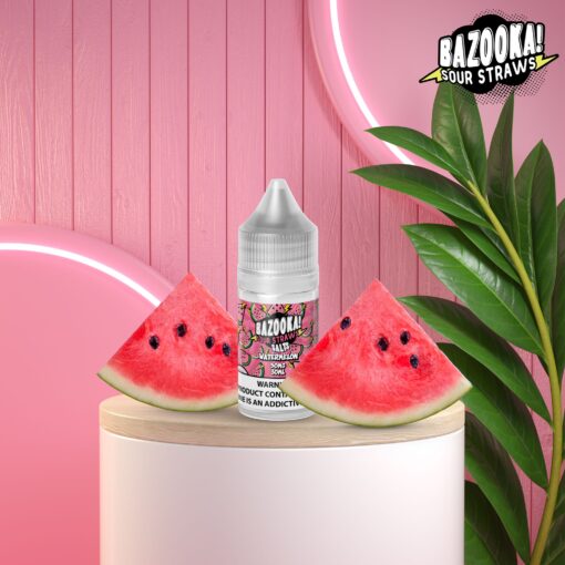 BAZOOKA SALT WATERMELON SOUR STRAWS E-LIQUID - بازوكا بريميم سولت نيكوتين فيب ليكويد