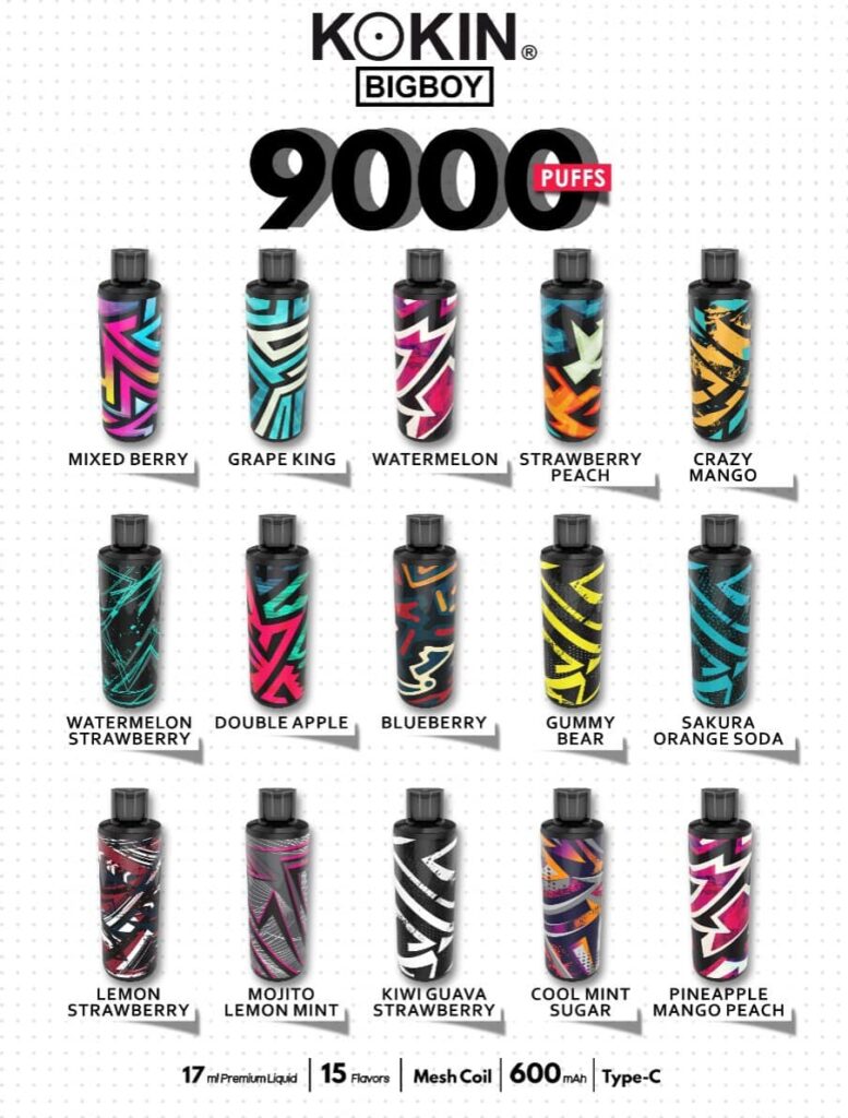 BIG BOY 9000 PUFFS- 50MG DTL/MTL BY KOKIN VAPE DISPOSABLE POD