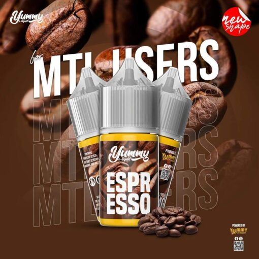 YUMMY ESPRESSO 30MG 30ML SALT NIC. E-LIQUID - يامي بريميوم ليكويد سولت نيكوتين