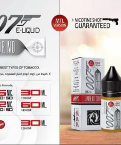 007 DR NO. SALT E-LIQUID 30MG 30ML - ٠٠٧ سولت نيكوتين فيب ليكويد