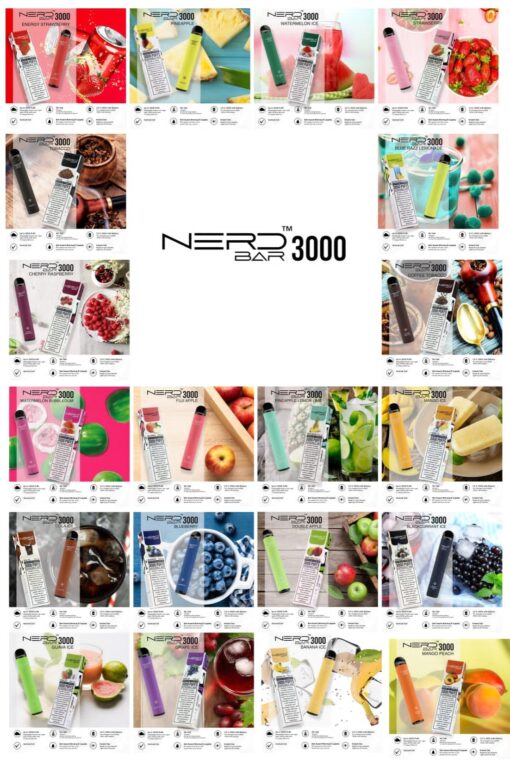 NERD BAR 3000 PUFFS 20MG DISPOSABLE POD BY PUFFEGY