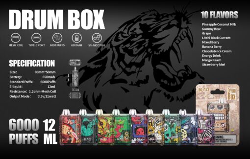 ISGO DRUM BOX 6000 PUFFS 50MG DISPOSABLE POD