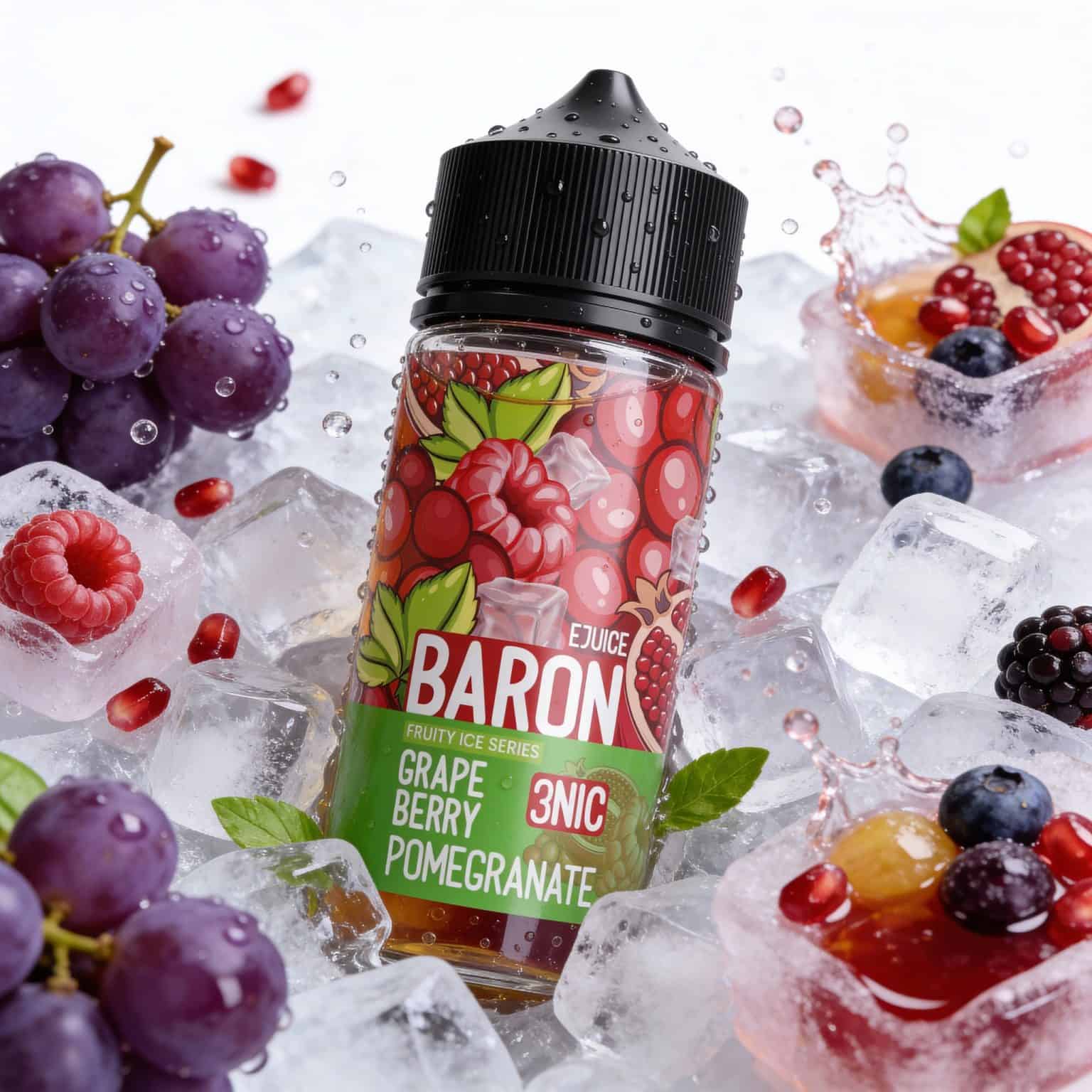 BARON ICE POMEGRANATE GRAPE - بارون بريميوم فيب ليكويد