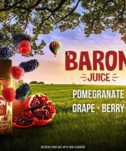 BARON ICE POMEGRANATE GRAPE BERRY 3MG 100ML E-LIQUID - بارون بريميوم فيب ليكويد