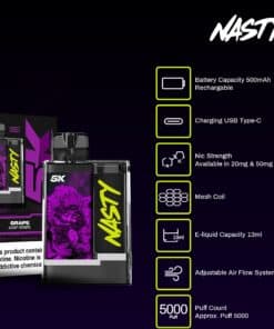 Discount Bundle Nasty 5k Crystal Recharge 5000 Puff Disposable 3 Pods 50mg - باقه خصم ناستي ديسبوزابل ٥٠٠٠ سحبه