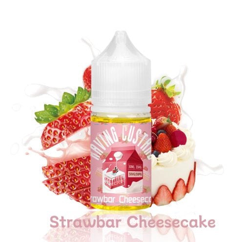 RAVING CUSTARD STRAWBAR CHEESECAKE SALT NIC. E-LIQUID BY ASMODUS - ليكويد رافينج كاسترد بريميوم سولت نيكوتين