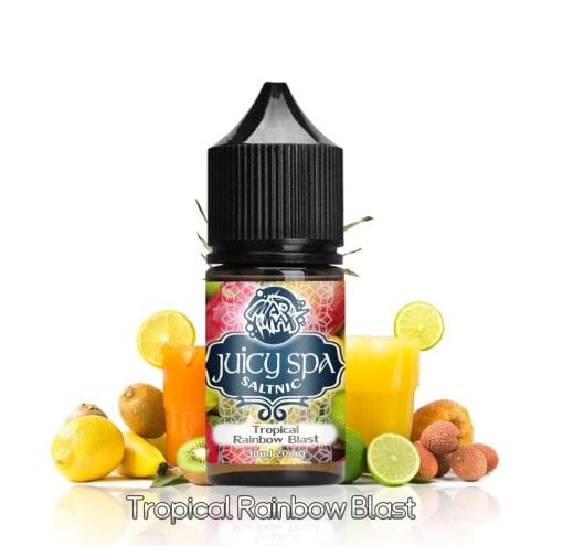 JUICY SPA TROPICAL RAINBOW BLAST SALT NIC. E-LIQUID BY ASMODUS - جوسي سبا فيب بريميوم ليكويد سولت نيكوتين