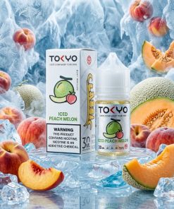TOKYO CLASSIC PEACH MELON ICED SALT ELIQUID bottle on Vape Store Egypt.