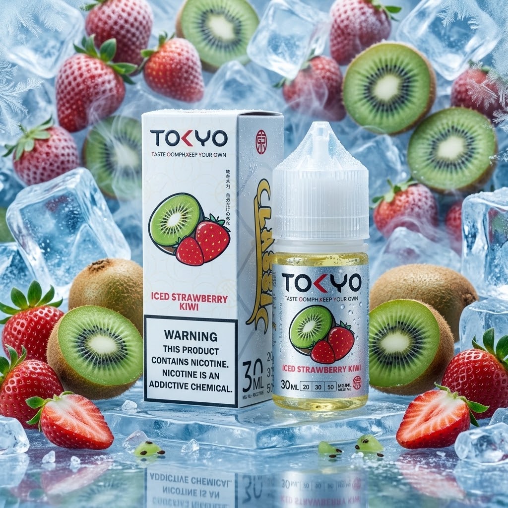 TOKYO CLASSIC STRAWBERRY KIWI ICE SALT ELIQUID bottle on Vape Store Egypt.