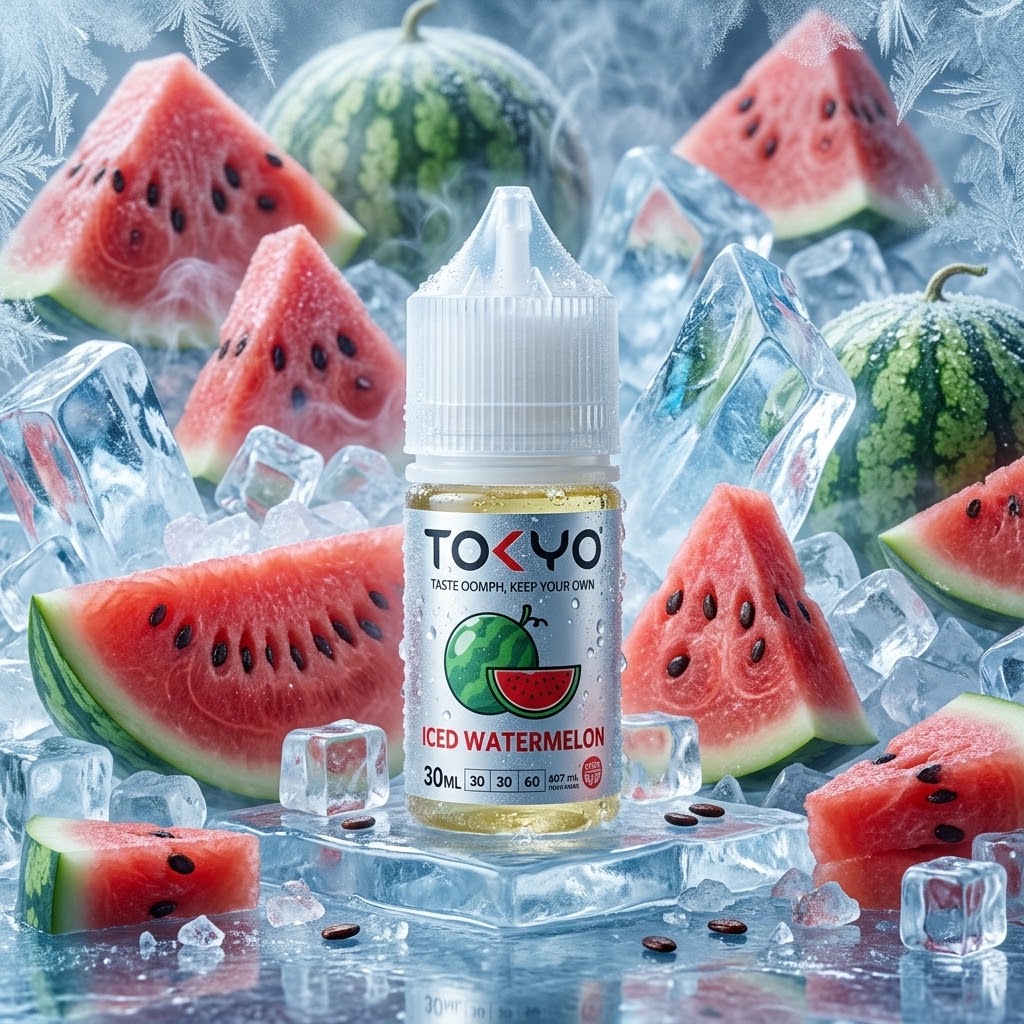 TOKYO CLASSIC WATERMELON ICED SALT ELIQUID bottle on Vape Store Egypt.