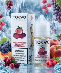 TOKYO CLASSIC CRANBERRY RASPBERRY GRAPE PEACH ICED SALT ELIQUID bottle on Vape Store Egypt.