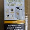 RIPE VAPES IVORY 40K DISPOSABLE VAPE POD 50MG high capacity smart screen and mesh coil tech