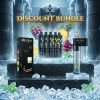 DISCOUNT BUNDLE ZEN HOOKAH + ZEN DISPOSABLE VAPE SHISHA combined together showcasing the elegant crystal glass extension resting on the black and gold device body.