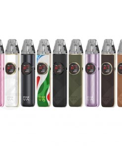 OXVA NEXLIM 2 POD device standing upright displaying its premium metallic finish and bright 0.85-inch integrated digital color screen.