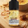 CUSTARD CASTLE LONG SALT RESERVE FIVE PAWNS ELIQUID bottle displaying custard bourbon artwork.