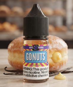 GO NUTS SALT FIVE PAWNS VAPE ORENDA ELIQUID bottle displaying glazed vanilla donut graphics.