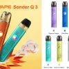 GEEKVAPE SONDER Q3 POD STARTER KIT device displaying sleek body, RGB light, and 3ml Q pod.