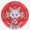 WHITE FOX FULL CHARGE 16MG NICOTINE POUCHES red and white can featuring the iconic fox head emblem on a patterned background.