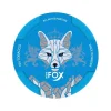 WHITE FOX ALL WHITE 12MG NICOTINE POUCHES white can displaying the metallic fox logo on an icy background.