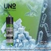 UNO MINT BUBBLEGUM EXTRA ICE ELIQUID bottle displaying icy bubblegum and mint graphics.