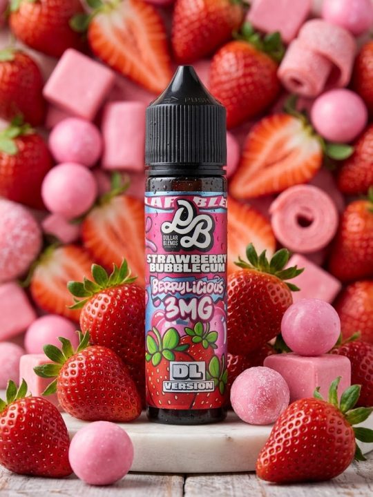 DOLLAR BERRYLICIOUS GOLDEN EDITION ELIQUID 60ml bottle showing strawberry bubblegum graphics for vape Egypt.