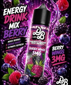 DOLLAR BERRY WINGS ELIQUID 60ml bottle with energy drink and mixed berry artwork for vape Egypt.