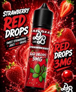 DOLLAR RED DROPS ELIQUID 60ml bottle showing fresh strawberry artwork for vape Egypt.