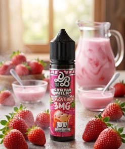 DOLLAR MONIC'S MILK GOLDEN EDITION ELIQUID 60ml bottle showing strawberry milk graphics for vape Egypt.