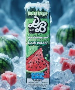 DOLLAR SALT LUSH MELON SUPER COOL ELIQUID bottle displaying sweet watermelon ice graphics.