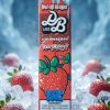 DOLLAR SALT RED DROPS SUPER COOL ELIQUID bottle displaying sweet strawberry ice graphics.