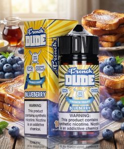 FRENCH DUDE BLUEBERRY ELIQUID 120ml bottle with French toast and blueberry graphics for vape Egypt.