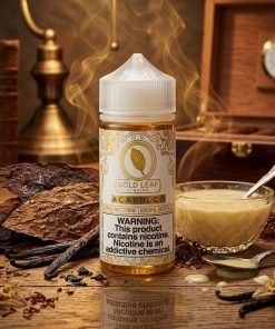 GOLD LEAF ACAPULCO ELIQUID 100ml bottle with Cuban cigar and vanilla graphics for vape Egypt.