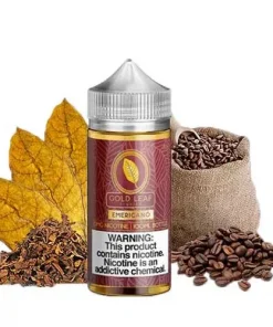 GOLD LEAF EMERICANO ELIQUID 100ml bottle with coffee and tobacco graphics for vape Egypt.