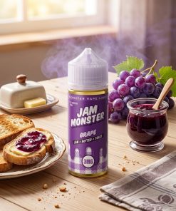 JAM MONSTER GRAPE ELIQUID 100ml bottle with toast and grape jam graphics for vape Egypt.