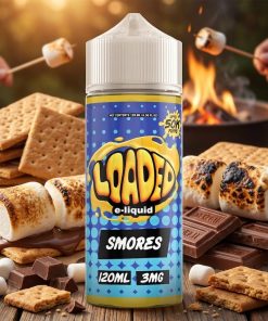 LOADED SMORES VAPE ELIQUID 120ml bottle with campfire s'mores graphics for vape Egypt.