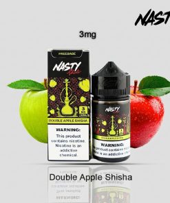 Nasty Double Apple Shisha Eliquid 60ml bottle with double apple graphics for vape Egypt.
