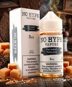 NO HYPE CARAMEL TOBACCO ELIQUID bottle with caramel and tobacco graphics for vape Egypt.