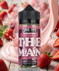 ONE HIT WONDER THE MAN ELIQUID 100ml bottle with strawberry cream graphics for vape Egypt.