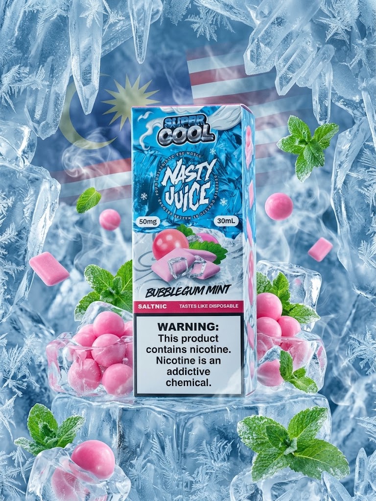 NASTY SUPER COOL BUBBLEGUM MINT SALT ELIQUID