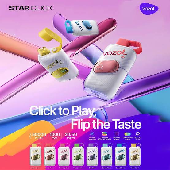 VOZOL STAR CLICK 50K PUFFS 50MG DISPOSABLE POD for vape Egypt.